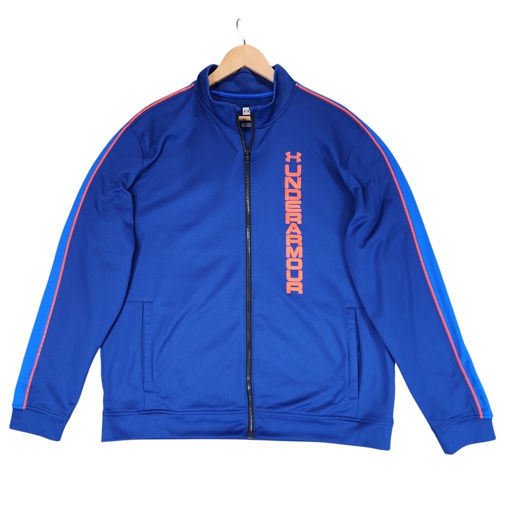 Under Armour Track Jacket sz XXL‎ Men Chamarra Unstoppable Essential Blue Orange